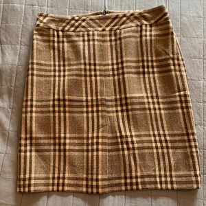Ann Taylor brown plaid skirt size 12